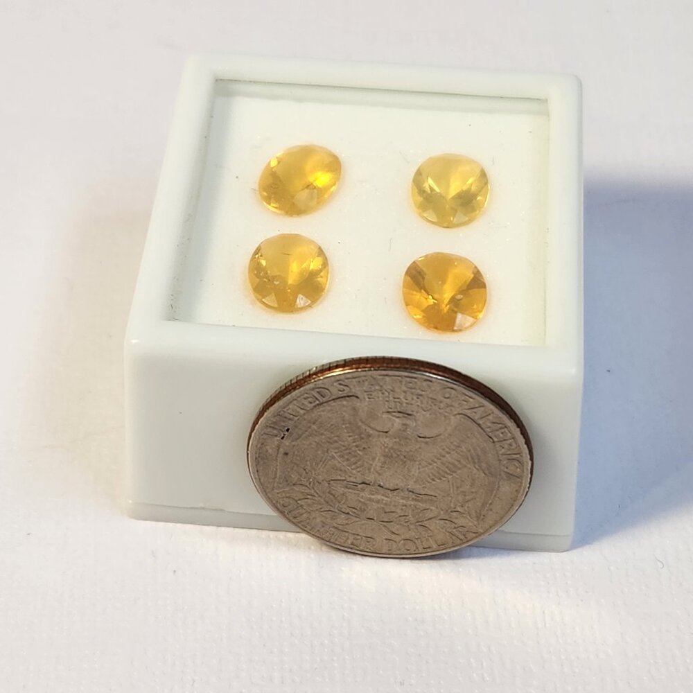 VTG Labeled Genuine Fire Opal 4.91ctw 9x7mm Oval Set of 4 Loose Gemstones - Picture 5 of 9